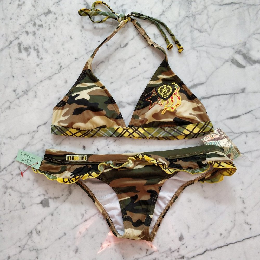 BILLABONG Camo Print Bikini Set Sz M